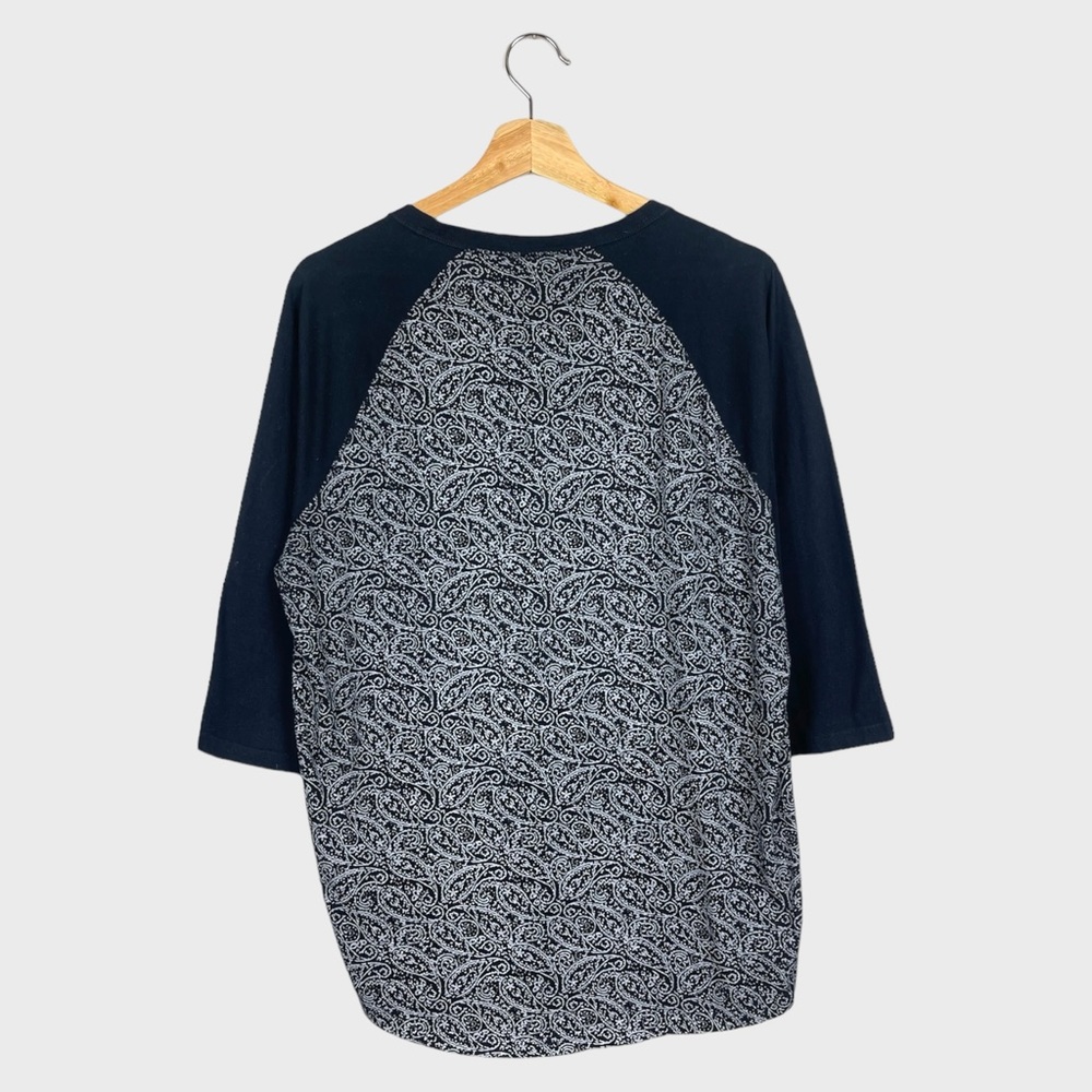 American Rag Cie Paisley Design 3/4 Sleeve T-shirt - Picture 2 of 7